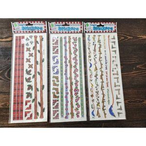 Provocraft Stickers Border Lot of 3 Buds & Bows Branches Tools VINTAGE New #9
